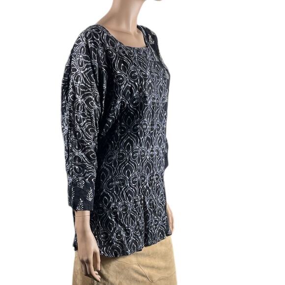 Dignity Not Charity Womens Large Blue Tunic Blouse Long Sleeve Lightweight - Picture 5 of 9